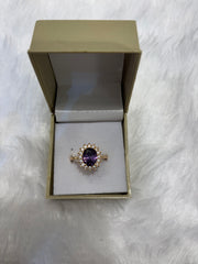 Purple Stone AD Ring – Elegant Amethyst-Inspired American Diamond Jewelry