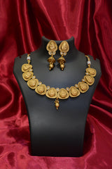 Lakshmi Ji Gold Plated Necklace Set – Temple Jewelry