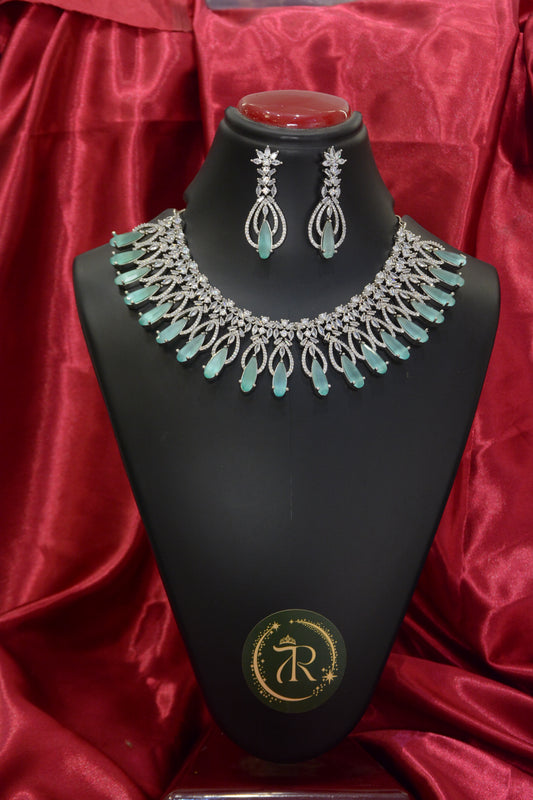 AD Heavy Unique Necklace Set – Statement American Diamond Jewelry for Women