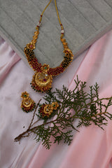 Golden Blossom Unique Flower Necklace Set