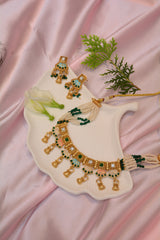 Golden Prism Multicolor Square Necklace Set
