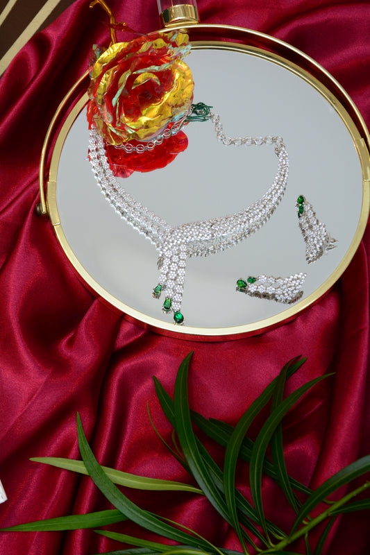 AD Silver Necklace Set