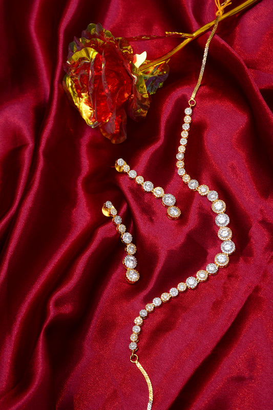 AD Gold Plated Necklace Set