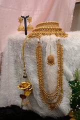 Bridal Gold Plated Choker abd Long Necklace Set