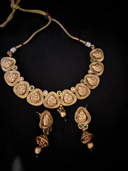 Gold and Diamond Tear Drop Necklace Set