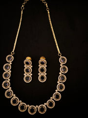 Gold and Gems Circle Necklace Set
