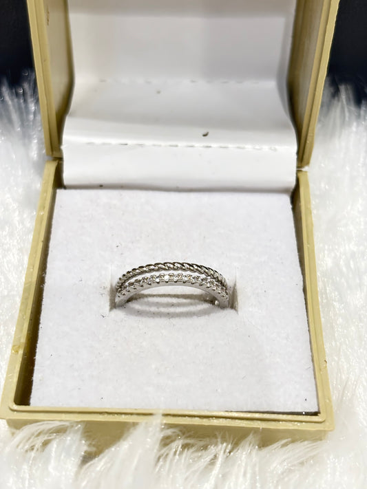 Dual Lined Silver Ring – Adjustable Contemporary Jewelry