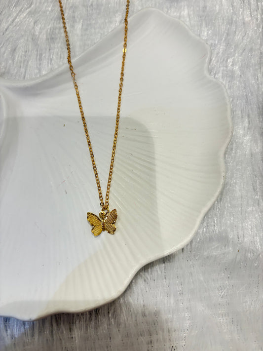 Golden Butterfly Charm Necklace