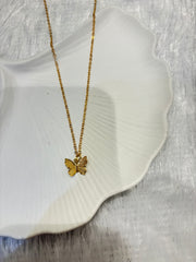 Golden Butterfly Charm Necklace