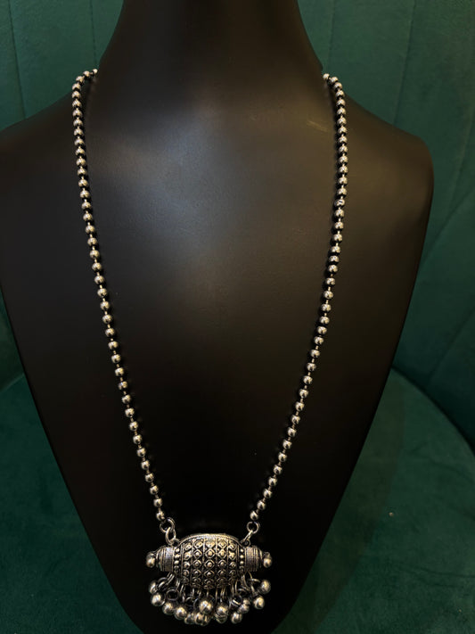 Oxidized Beaded Pendant Maala