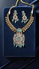 Celestial Mint Kundan Necklace Set