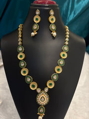 Multicolor Long Kundan Necklace Set – Traditional Bridal & Festive Jewelry