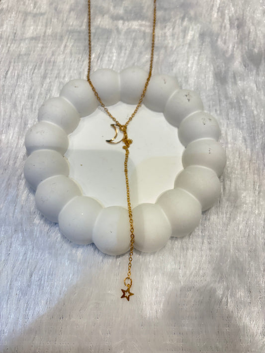 Celestial Moon & Star Necklaces – Golden Charm Duo