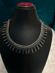 Oxidized Simple Circle Danglings Necklace Set