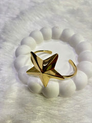 Gold Star Kada – Statement Open Cuff Bangle