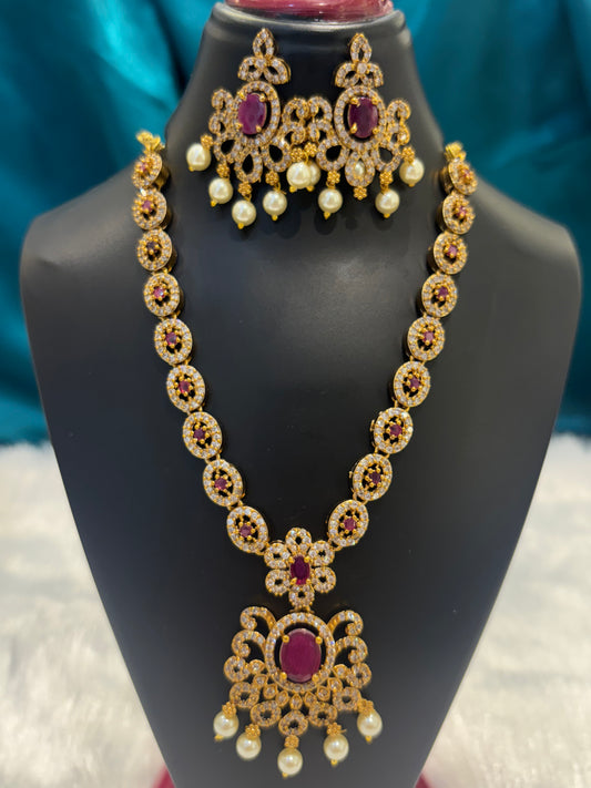Traditional Mehendi Polish Necklace Set – Antique Gold Finish Jewelry for Women