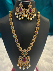 Traditional Mehendi Polish Necklace Set – Antique Gold Finish Jewelry for Women