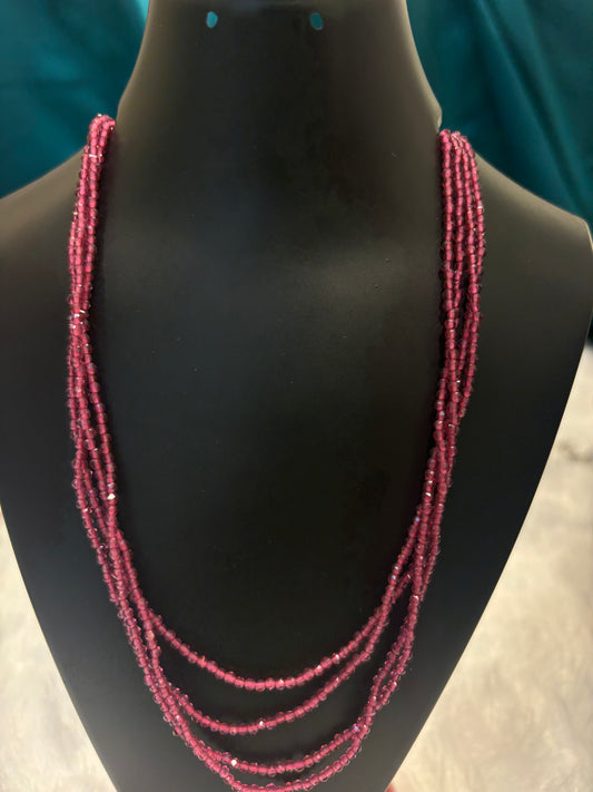 Pink Shiny Fashion Mala – Trendy Beaded Statement Necklace for Women