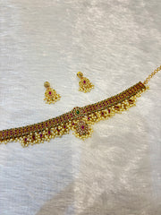 South Indian Gold Plated Choker Set – Traditional Temple Jewelry