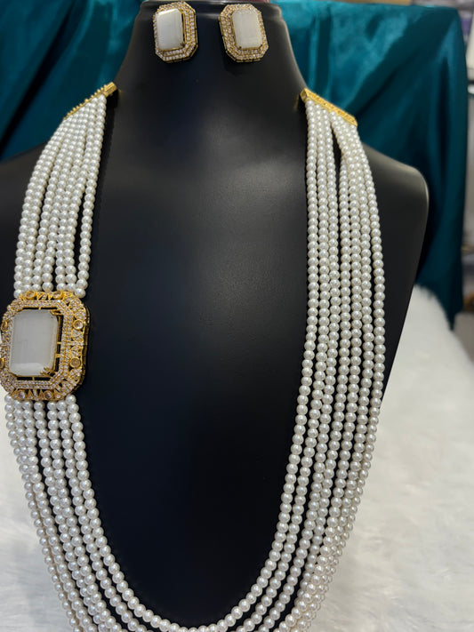 Multilayered Pearl, Stone & Bead Royal Necklace Set – Grand Bridal & Festive Jewelry
