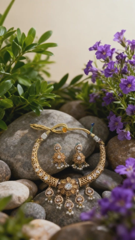 Golden Noor Kundan Necklace Set
