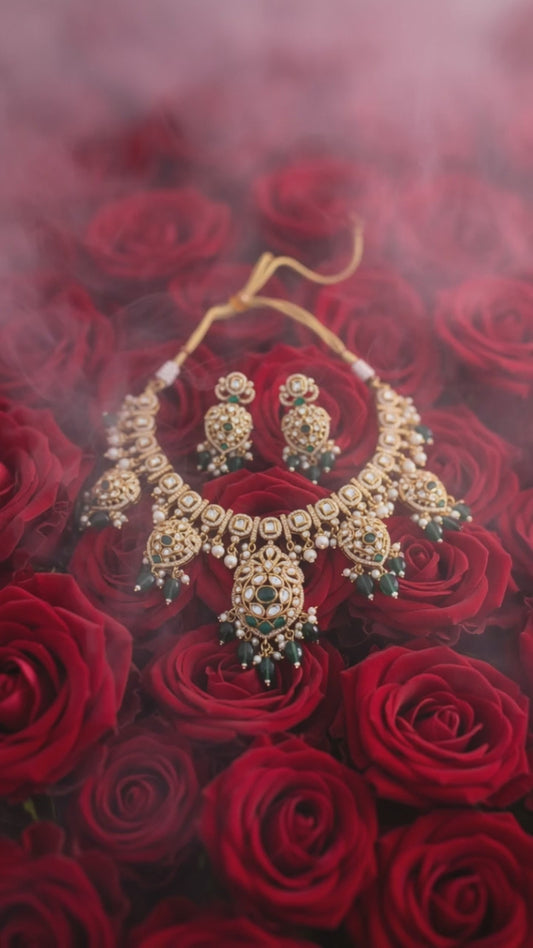 Emerald Dynasty Kundan Necklace Set