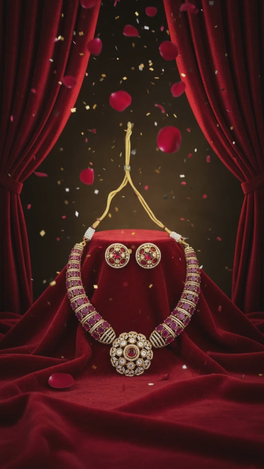 Regal Ruby Radiance Necklace Set