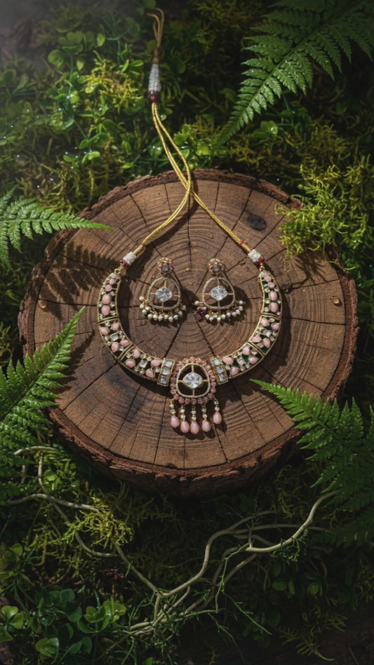 Blush Kundan Grandeur Necklace Set